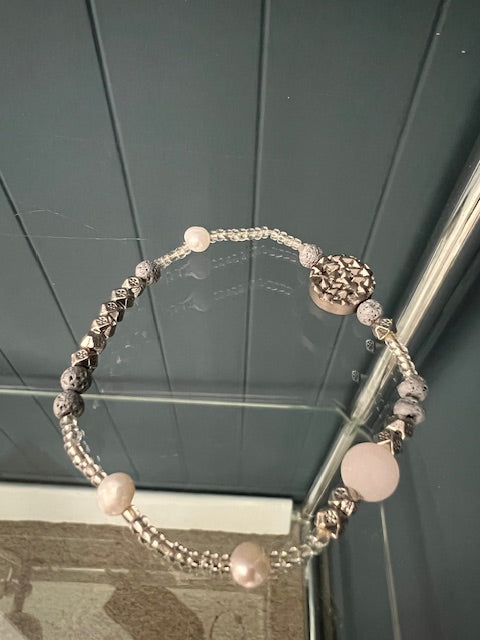 Phoebe Bracelet - White & Grey