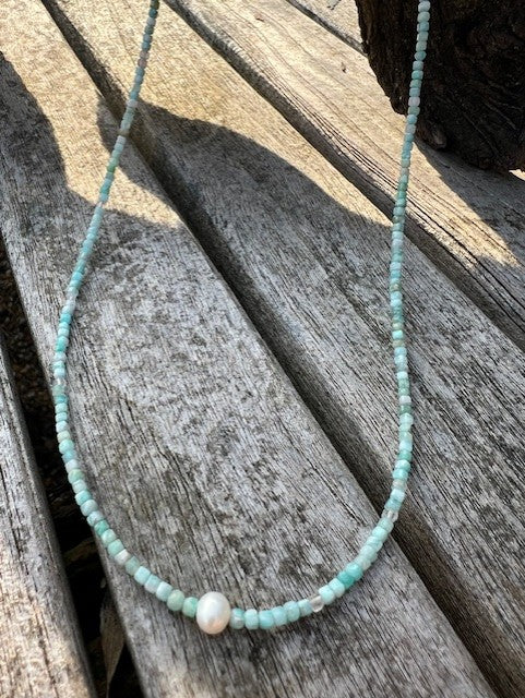 Toulon Necklace - Tourmaline & Pearl