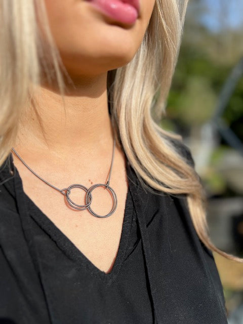 Louisa Short Necklace - Hematite