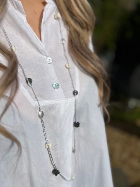 Piper Long Necklace - Silver