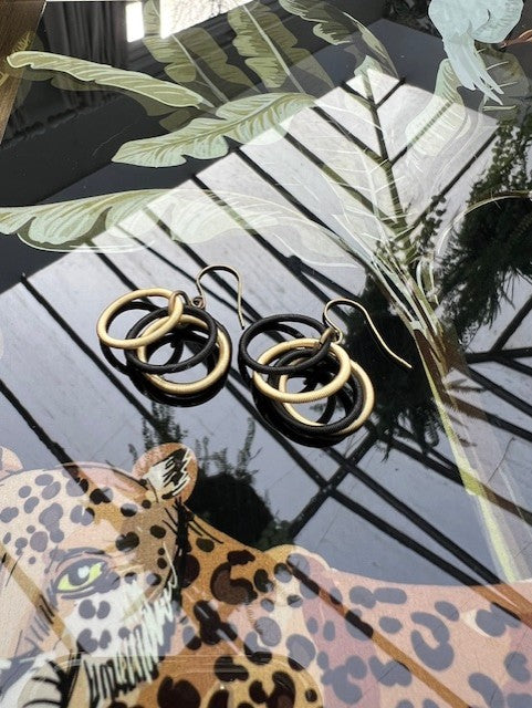 Odessa Earrings - Black & Gold