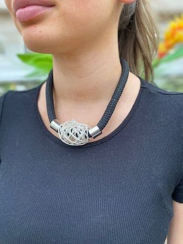 Clara Necklace Short - Black Cord