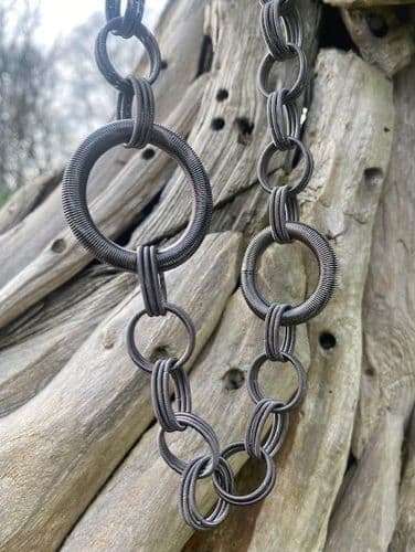 Luna Long Necklace - Hematite