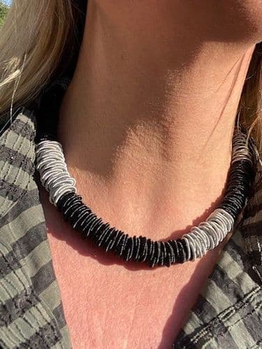 Odessa Necklace - Silver & Black