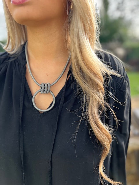 Naomi Short Necklace - Hematite