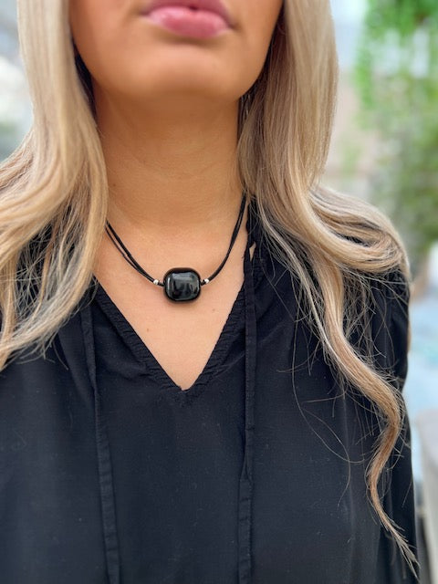 Pebble Necklace - Black