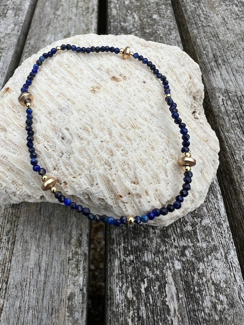Cannes Bracelet - Sodalite & Gold Bead