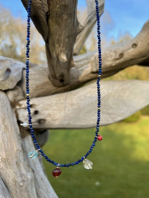 Azur Necklace - Sodalite & Semi Precious Stones