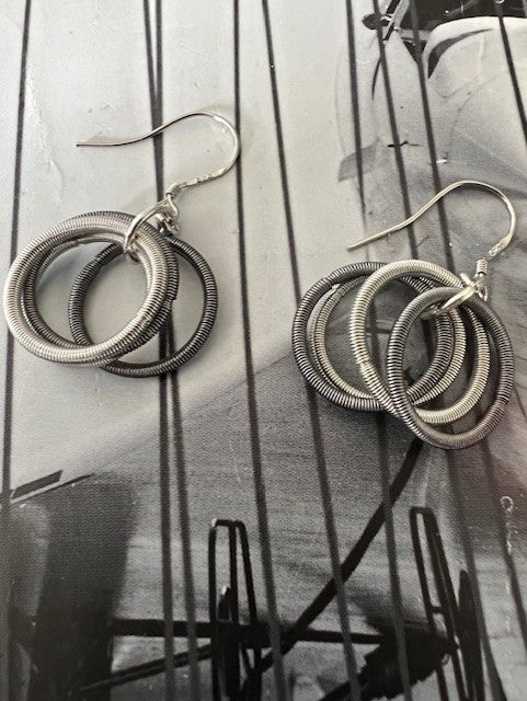 Odessa Earrings - Hematite & Silver