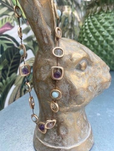 Elements Short Necklace - Gold With Mixed Stones