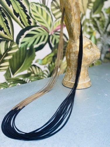 Jocelyn Long Necklace - Black & Gold
