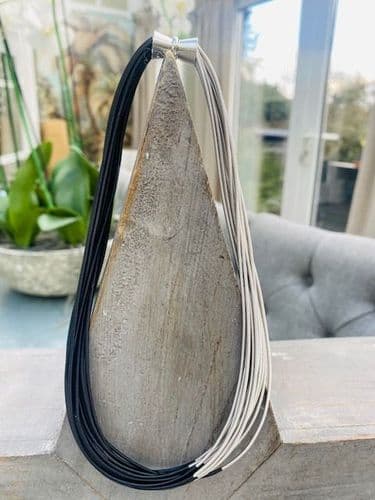 Jocelyn Short Necklace - Silver & Black