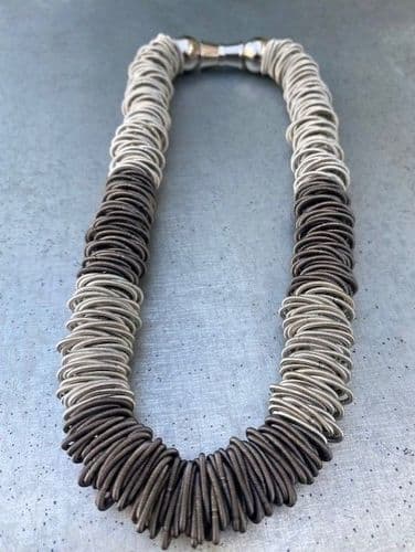 Odessa Necklace - Large Ring - Silver & Hematite