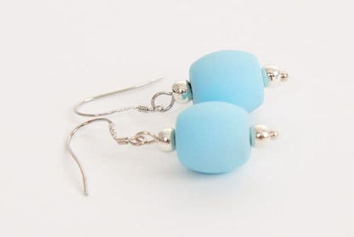 Posy Earrings - Silver & Powder Blue