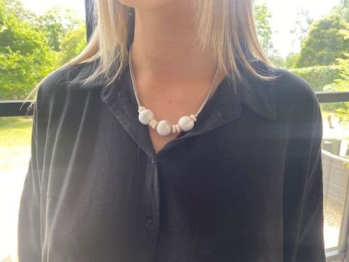 Venus Short Necklace - Light Grey